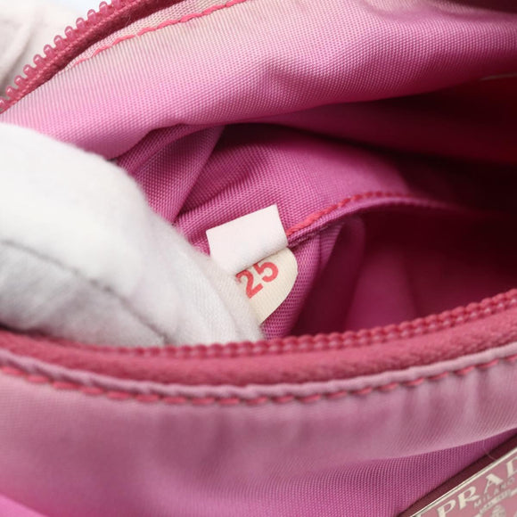 PRADA Hand Pouch Nylon Pink Auth 170906