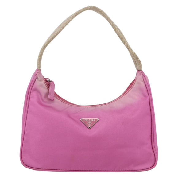 PRADA Hand Pouch Nylon Pink Auth 170906