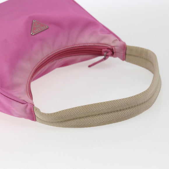 PRADA Hand Pouch Nylon Pink Auth 170906