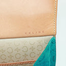 CELINE C Macadam Canvas Handtas Suède Turquoise Blauw Zilver Auth 170908V-18