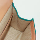 CELINE C Macadam Canvas Handtas Suède Turquoise Blauw Zilver Auth 170908V-19