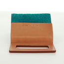 CELINE C Macadam Canvas Handtas Suède Turquoise Blauw Zilver Auth 170908V-6