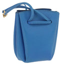HERMES Vespa Pouch Leather Blue Auth 170911-1
