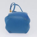 HERMES Vespa Pouch Leather Blue Auth 170911-10