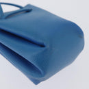 HERMES Vespa Pouch Leather Blue Auth 170911-13