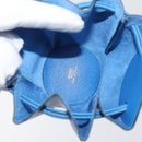 HERMES Vespa Pouch Leather Blue Auth 170911-17