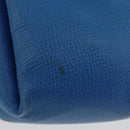 HERMES Vespa Pouch Leather Blue Auth 170911-4