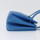 HERMES Vespa Pouch Leather Blue Auth 170911-5