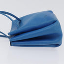 HERMES Vespa Pouch Leather Blue Auth 170911-6