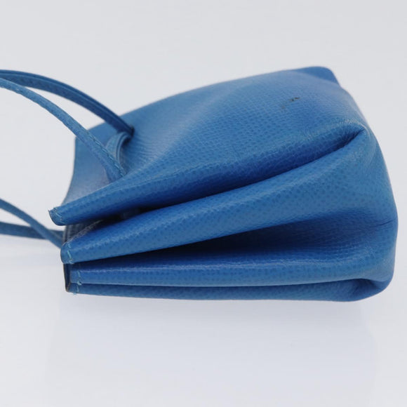 HERMES Vespa Pouch Leather Blue Auth 170911