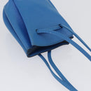 HERMES Vespa Pouch Leather Blue Auth 170911-7