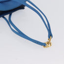 HERMES Vespa Pouch Leather Blue Auth 170911-8
