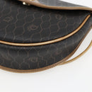 Christian Dior Honeycomb Canvas Shoulder Bag PVC Black Gold Auth 170912-10