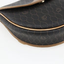 Christian Dior Honeycomb Canvas Shoulder Bag PVC Black Gold Auth 170912-11