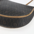 Christian Dior Honeycomb Canvas Shoulder Bag PVC Black Gold Auth 170912-12