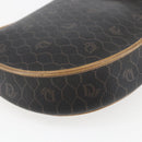 Christian Dior Honeycomb Canvas Shoulder Bag PVC Black Gold Auth 170912-13