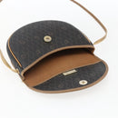Christian Dior Honeycomb Canvas Shoulder Bag PVC Black Gold Auth 170912-15