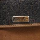 Christian Dior Honeycomb Canvas Shoulder Bag PVC Black Gold Auth 170912-16