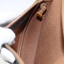 Christian Dior Honeycomb Canvas Shoulder Bag PVC Black Gold Auth 170912-19