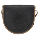 Christian Dior Honeycomb Canvas Shoulder Bag PVC Black Gold Auth 170912-3