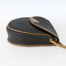 Christian Dior Honeycomb Canvas Shoulder Bag PVC Black Gold Auth 170912-5