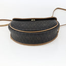 Christian Dior Honeycomb Canvas Shoulder Bag PVC Black Gold Auth 170912-9
