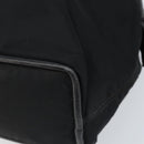 CELINE Circle Shoulder Bag Nylon Leather Black Gold Auth 170915-9