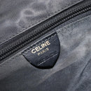 CELINE Circle Shoulder Bag Nylon Leather Black Gold Auth 170915-18