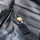 CELINE Circle Shoulder Bag Nylon Leather Black Gold Auth 170915-21