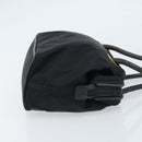CELINE Circle Shoulder Bag Nylon Leather Black Gold Auth 170915-3