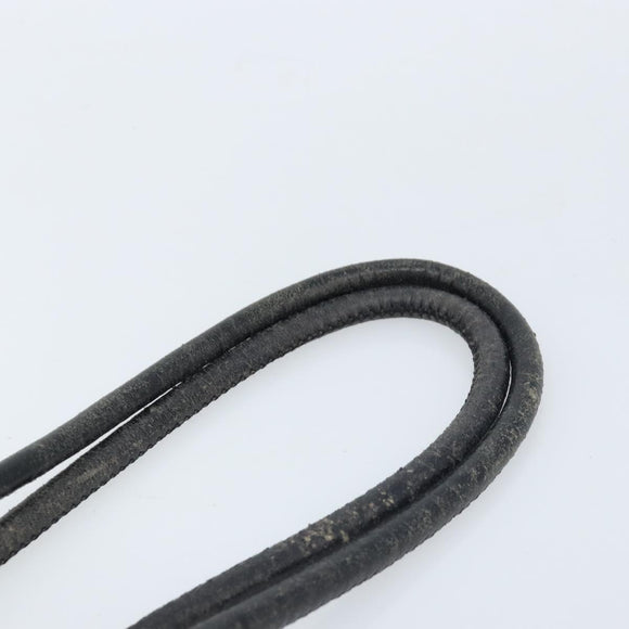 CELINE Circle Shoulder Bag Nylon Leather Black Gold Auth 170915