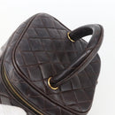 CHANEL Matelasse Vanity Handtas Lamshuid Donkerbruin Goudkleurig CC Geauthenticeerd 170916-6