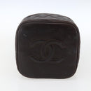 CHANEL Matelasse Vanity Handtas Lamshuid Donkerbruin Goudkleurig CC Geauthenticeerd 170916-9