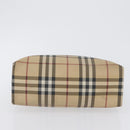 BURBERRY Nova Check Handtasche PVC Beige Silber Auth 170920-6