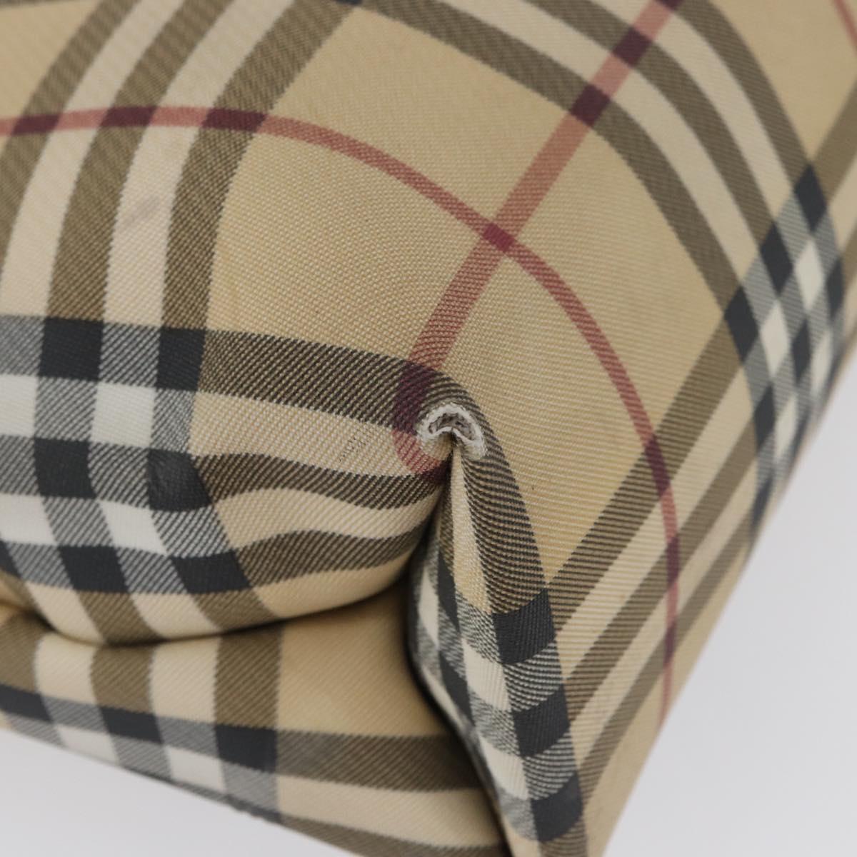 BURBERRY Nova Check Hand Bag PVC Beige Silver Auth 170920 | Brand