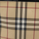 BURBERRY Nova Check Handtasche PVC Beige Silber Auth 170920-3