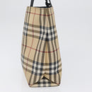 BURBERRY Nova Check Handtasche PVC Beige Silber Auth 170920-5