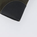 PRADA Hand Bag Canvas Leather Khaki Silver Auth 170921-15