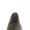 PRADA Hand Bag Canvas Leather Khaki Silver Auth 170921-10