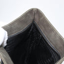 PRADA Hand Bag Canvas Leather Khaki Silver Auth 170921-21