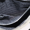 PRADA Hand Bag Canvas Leather Khaki Silver Auth 170921-23