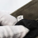 PRADA Hand Bag Canvas Leather Khaki Silver Auth 170921-12