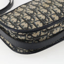 Christian Dior Trotter Canvas Shoulder Bag Navy Gold Auth 170926-16