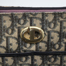 Christian Dior Trotter Canvas Shoulder Bag Navy Gold Auth 170926-17