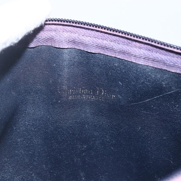 Christian Dior Trotter Canvas Shoulder Bag Navy Gold Auth 170926
