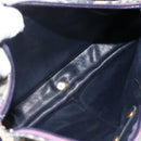 Christian Dior Trotter Canvas Shoulder Bag Navy Gold Auth 170926-12