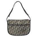 Christian Dior Trotter Canvas Shoulder Bag Navy Gold Auth 170926-13