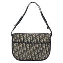 Christian Dior Trotter Canvas Shoulder Bag Navy Gold Auth 170926-2