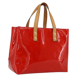 LOUIS VUITTON Monogram Vernis Reade PM Hand Bag Red Rouge M91088 LV Auth 170927