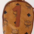 MCM Logogram Vicetos Golf Club Headcover PVC-Leder Braun Gold Auth 170928-13